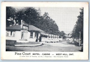 1940 West Hill Ontario Canada Postcard Pine Court Motel Cabins Highway Kingston