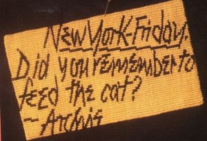 Did You Remember To Feed The Cat New York Craft Cotton Postcard