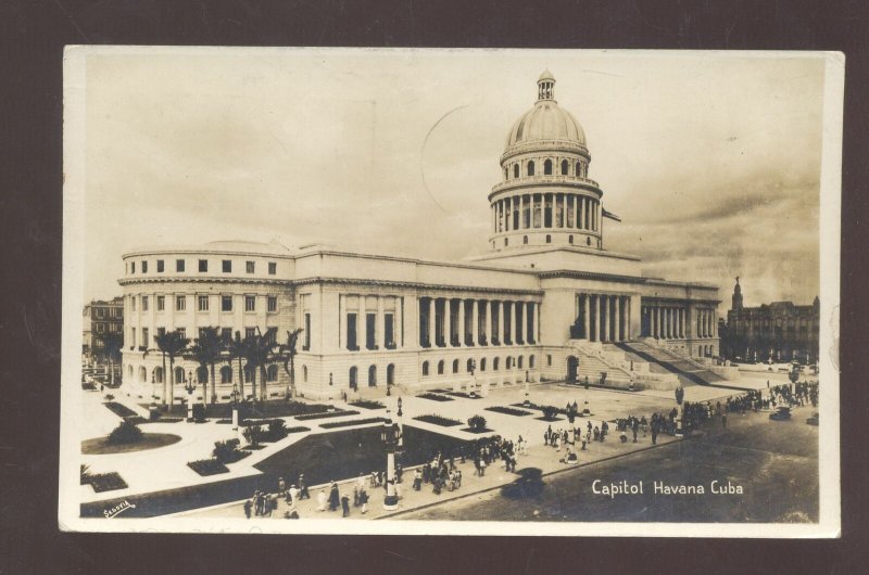 RPPC HAVANA CUBA CAPITOL BUILDING HABANA VINTAGE REAL PHOTO POSTCARD