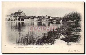 Old Postcard Villeneuve sur Yonne The banks of the & # 39eglise