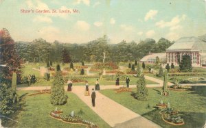 St Louis Missouri Shaw's Garden, People On Grounds, Litho Postcard,  Unused