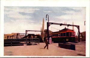 Vtg 1907 State Street Bridge Closed Chicago Illinois IL Unposted Postcard