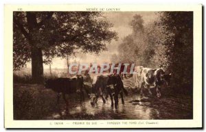 Old Postcard Musee Du Louvre Troyon Passage Du Gue Through The Ford Cows