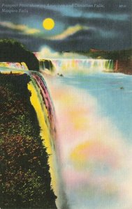 Postcard Prospect Point American Canadian Falls Niagara Falls New York 