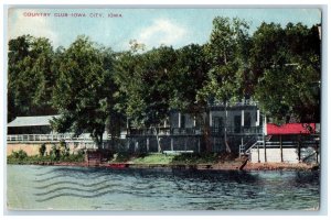 1912 View Of Country Club Lake Front Iowa City Iowa IA Posted Antique Postcard