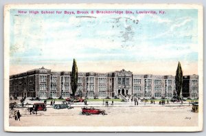 Vintage Postcard High School for Boys Brook Brackenridge Louisville Kentucky KY
