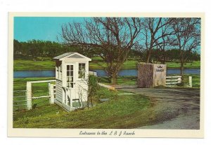 Postcard Texas TX Entrance  LBJ Ranch Stonewall Standard View Card