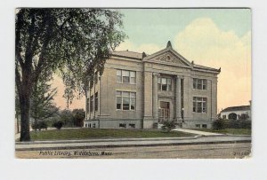 PPC POSTCARD MASSACHUSETTS MIDDLEBORO PUBLIC LIBRARY EXTERIOR STREET VIEW 