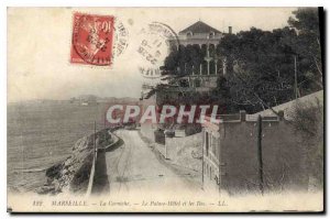 Old Postcard Marseille Corniche Palace Hotel and Tramway Islands