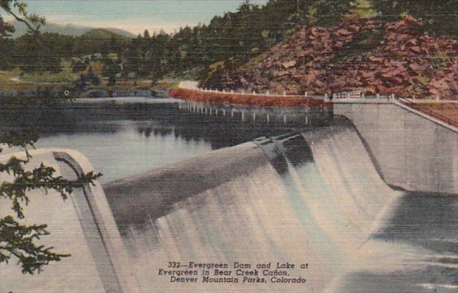 Colorado Evergreen Dam & Lake At Evergreen In Bear Creek Canon Denver Mou...