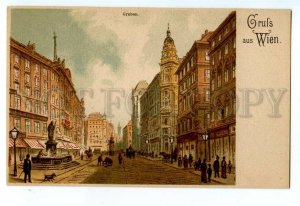 496973 Austria Gruss aus Wien Vienna lithographic Vintage postcard