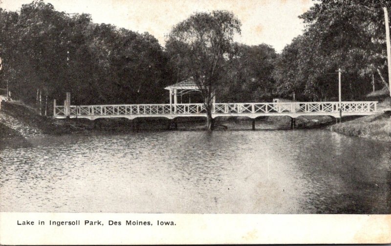 Iowa Des Moines Lake In Ingersoll Park 1910