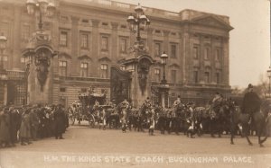 Postcard RPPC HM King's State Coach Buckingham Palace England