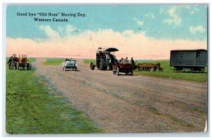 c1910 Goodbye Old Hoss Moving Day Western Canada Antique Posted Postcard