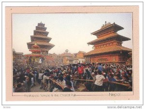 Nyatapola Temple & the chariot pull , NEPAL , 70-80s