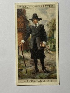 CIGARETTE CARD - WILLS ENGLISH COSTUMES #23 A PURITAN 1640   (UU249)