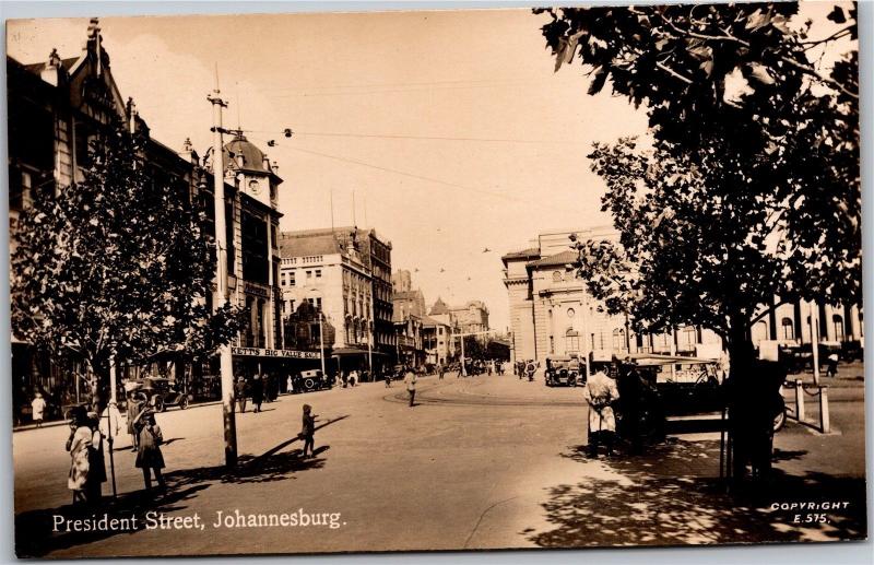 President Street, Johannesburg South Africa Vintage Photo Postcard H24