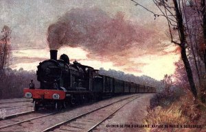 c1912 CHEMIN DE FER D'ORLEANS RAPIDE DE PARIS A BORDEAUX TUCK POSTCARD P1021