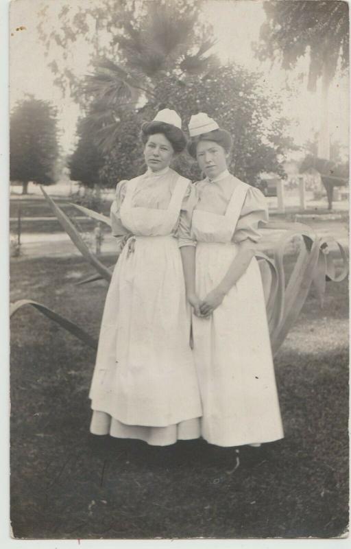 NURSE UNIFORM 1908 RPPC LOS ANGELES WOMEN OCCUPATION Postcard medical 