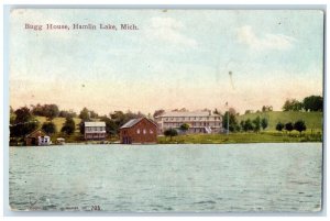 1912 Bugg House Exterior Building River Hamlin Lake Ludington Michigan Postcard