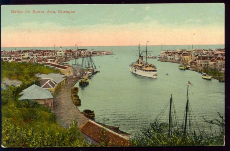 curacao, D.W.I., SANTA ANA, Bahia Harbor, Steamer (1910s)