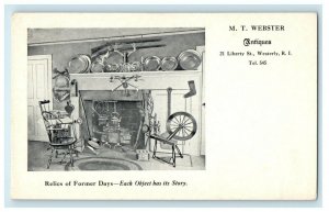 c1905 M.T. Webster Antiques Shop Store Westerly Rhode Island RI Postcard