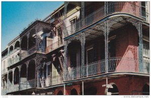 Lace Balconies, St. Peter Street, NEW ORLEANS, Louisiana, 40-60s