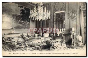 Old Postcard Rambouillet Chateau reception furniture Former Charles X Board