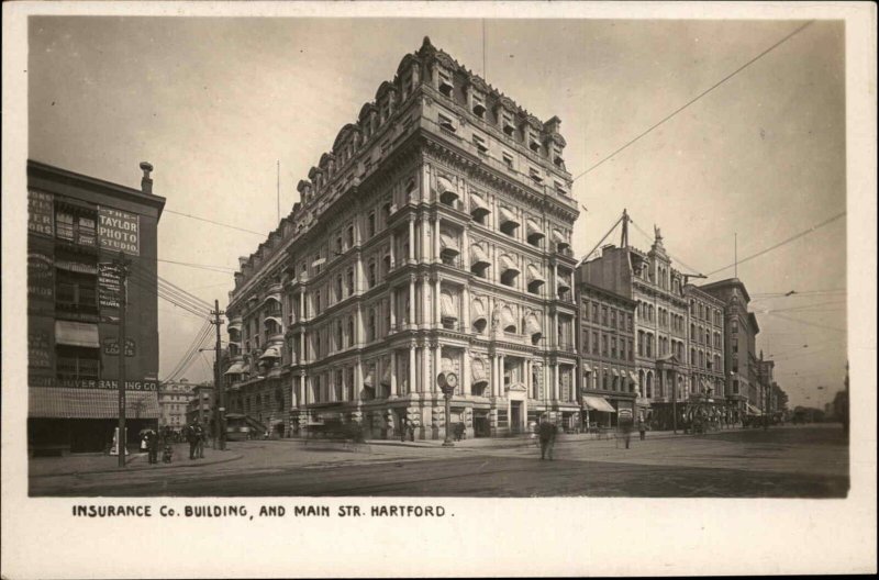 Hartford Connecticut CT Insurance Co Bldg c1905 Real Photo Postcard