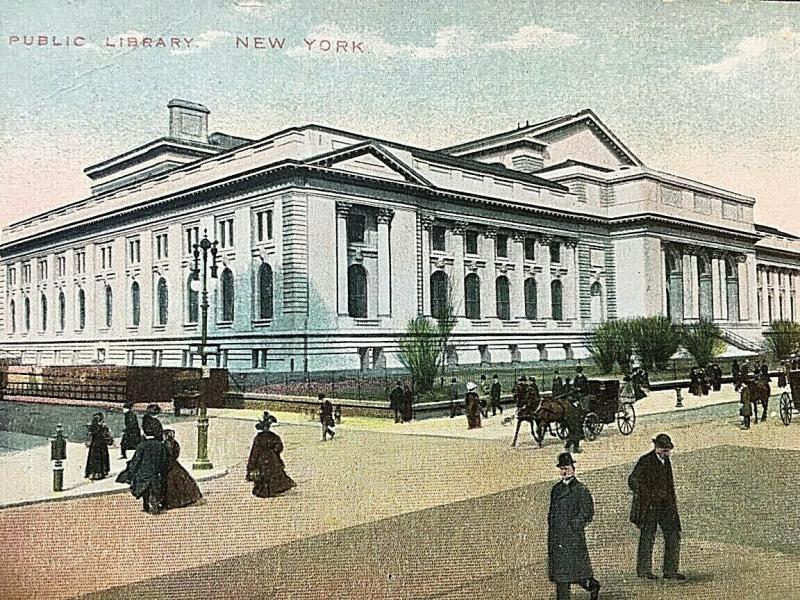 Postcard Antique View of Public Library in New York, NY.  T6