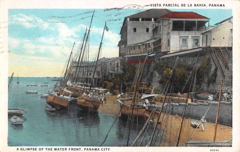 Panama City Panama Waterfront Scene Antique Postcard K79738