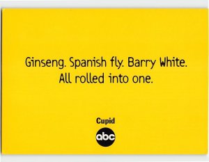 Postcard Ginseng, Spanish fly, Barry White, All rolled into one, Cupid, ABC