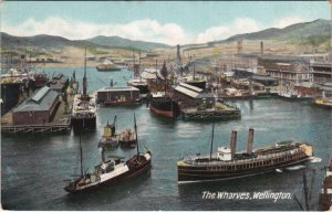 PC NEW ZEALAND, THE WHARVES, WELLINGTON, Vintage Postcard (B41594)