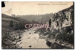 Old Postcard Crozant (Creuse) Bridge View taken (upstream)