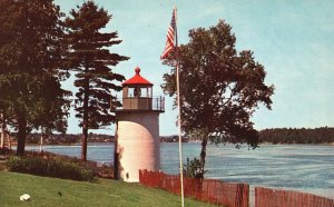 Vintage Postcard Whitlocks Mill Light St. Croix River US & Canada Calais Maine