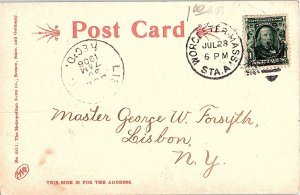 Postcard BRIDGE SCENE Worcester Massachusetts MA AI4882