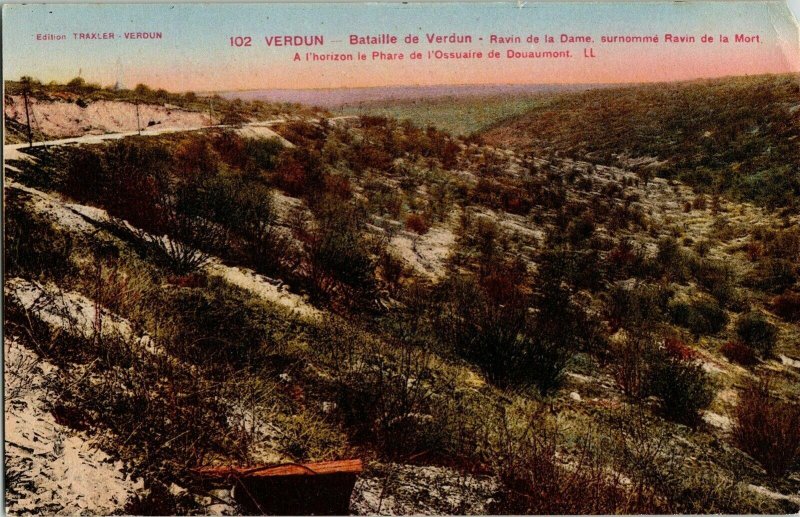 Verdun Bataille Verdun Ravin Dame Mort Vintage Postcard Rue Letellier UNP Vtg 