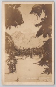 Washington RPPC Mt Shuksan In Winter Snow Covered Trees Mountains Postcard A50