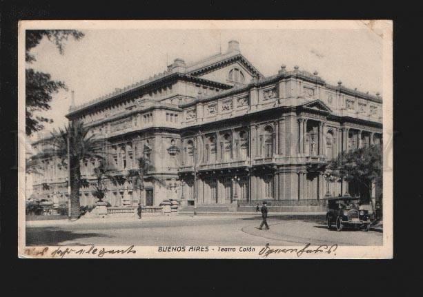 074142 Argentina Buenos Aires Teatro Colon car Vintage PC