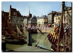 Postcard Modern colors and light of the lush Normandy France Honfleur Basin L...