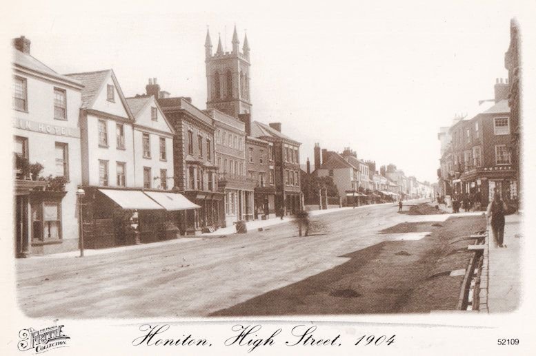 Honiton High Street in 1904 Devon Postcard