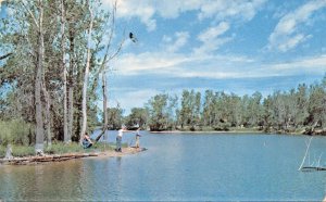 FREMONT NEBRASKA~A FAVORITE SPOT FOR FISHING BOATING SWIMMING POSTCARD 1957