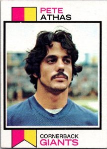 1973 Topps Football Card Pete Athas New York Giants sk2419