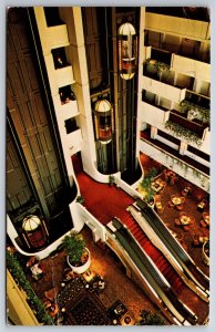 Nashville Tennessee~Hyatt Regency Hotel Lobby Scene~PM 1984~Vintage Postcard