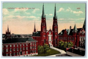 c1910s Cathedral Square Exterior Scene Fort Wayne Indiana IN Posted Postcard 