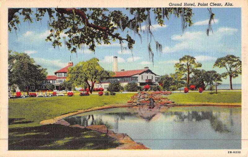 Point Clear Alabama Grand Hotel Waterfront Antique Postcard K46895