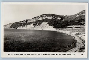 Gaspe Quebec Canada Postcard Coastline Near Mt. St. Alban c1920’s RPPC Photo