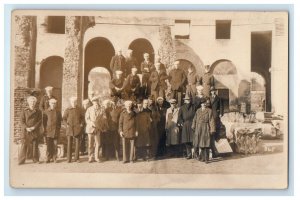 c1920's Roman Colosseum USS Pittsburgh Sailors RPPC Photo Vintage Postcard 