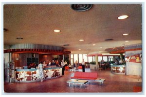 c1960's Western Hills Lodge Lobby Interior View Wagoner Oklahoma OK Postcard