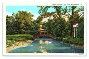 Rustic Bridge City Park Alexandria La. Louisiana Postcard